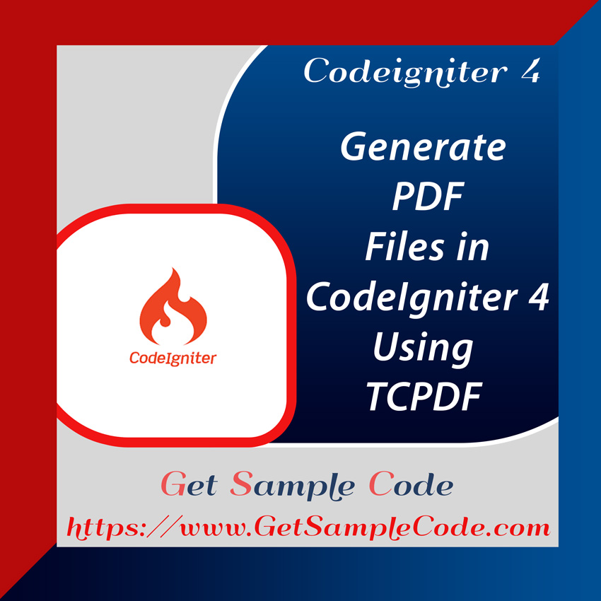 CodeIgniter 4 TCPDF : Generate PDF Files in CodeIgniter 4 